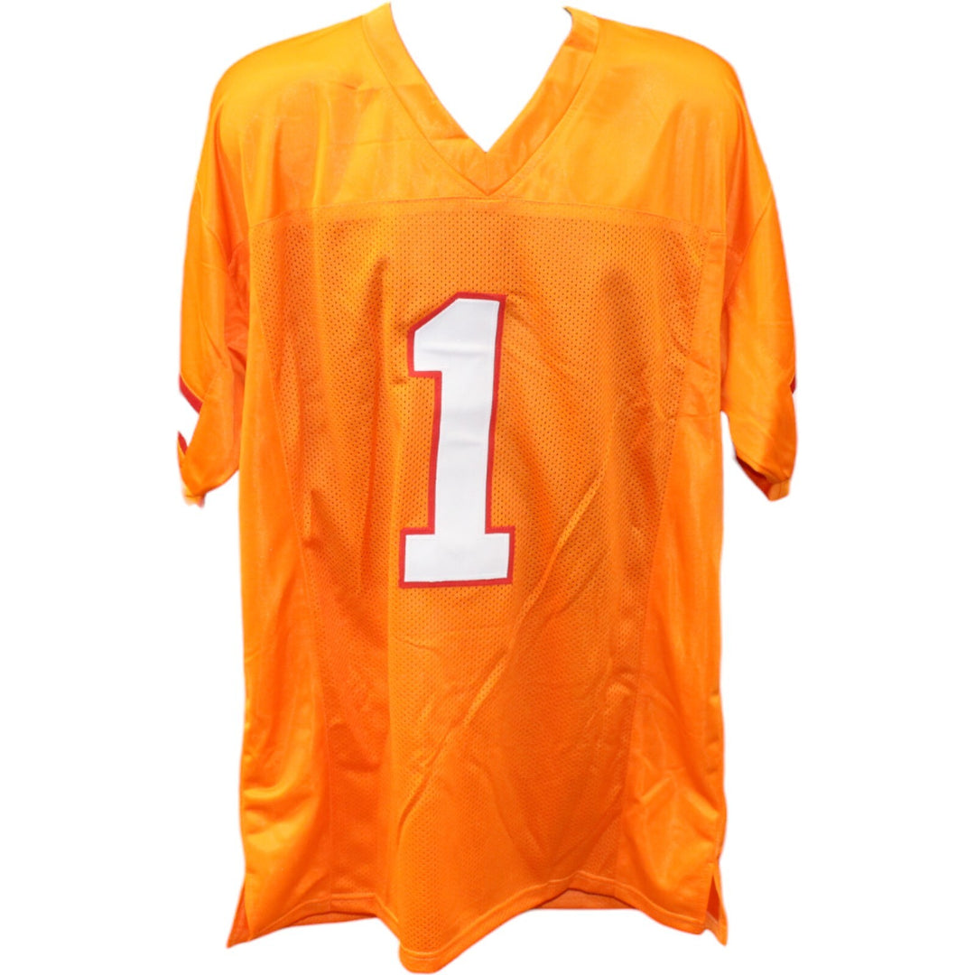 Rachaad White Autographed/Signed Pro Style Sz XL Orange TB Jersey Beckett 43221