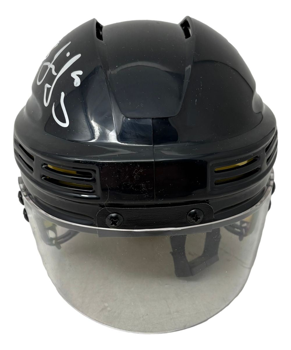 Jaromir Jagr Signed Pittsburgh Penguins Black Mini Helmet JSA QR