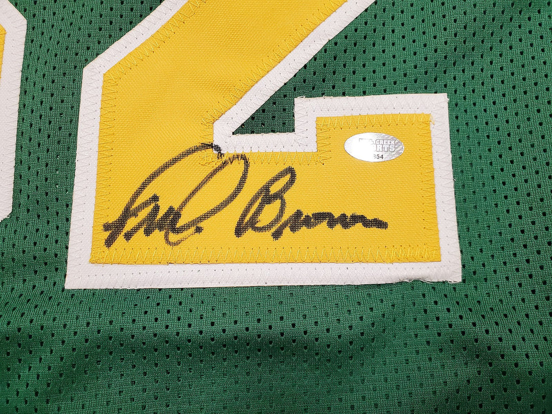 Seattle Supersonics Downtown Fred Brown Signed Green Jersey MCS Holo