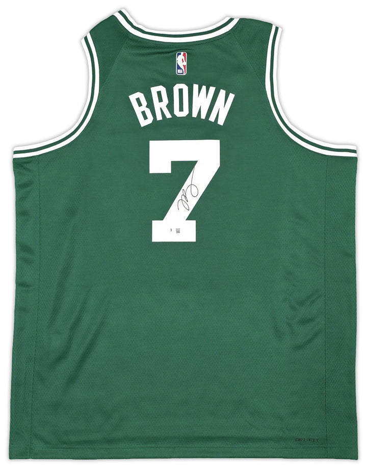 Celtics Jaylen Brown Auto Green Nike Swingman Edition Jersey Size 52 Beckett Wit