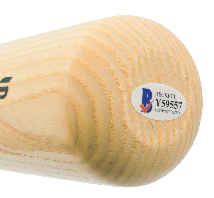 Ronald Acuna Jr. Signed Blonde Rawlings Baseball Bat Atlanta Braves Beckett BAS