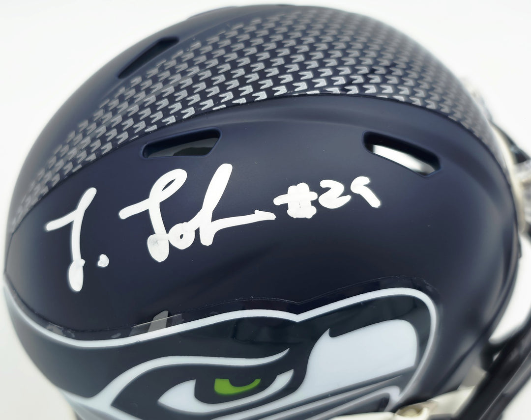 Josh Jobe Signed Seahawks Blue SB LX Champions Logo Speed Mini Helmet MCS Holo