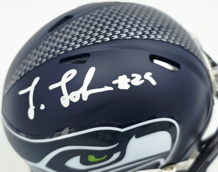 Josh Jobe Signed Seahawks Blue SB LX Champions Logo Speed Mini Helmet MCS Holo