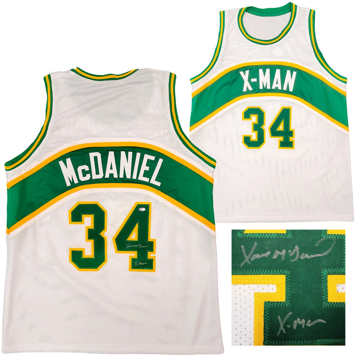 Seattle Supersonics Xavier McDaniel Auto Signed White Jersey "X-Man" MCS Holo