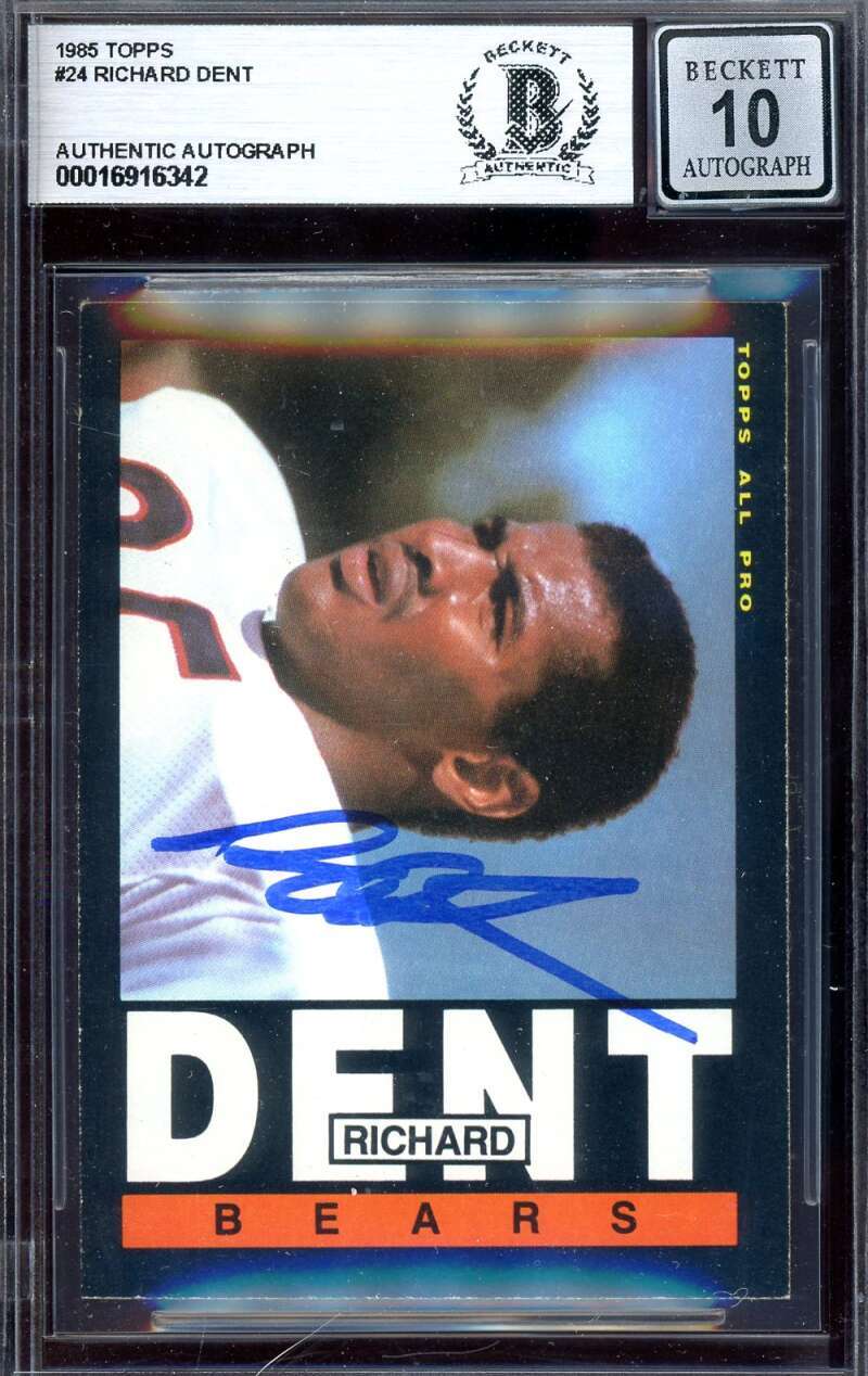 Richard Dent Gem Mint 10 Beckett BAS Signed 1985 Topps Rookie Autograph
