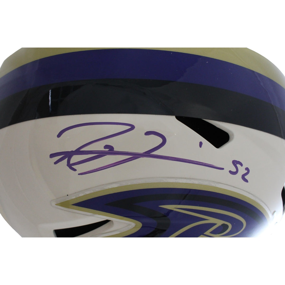 Ray Lewis Signed Baltimore Ravens F/S Retro Helmet Beckett Witnessed 57528