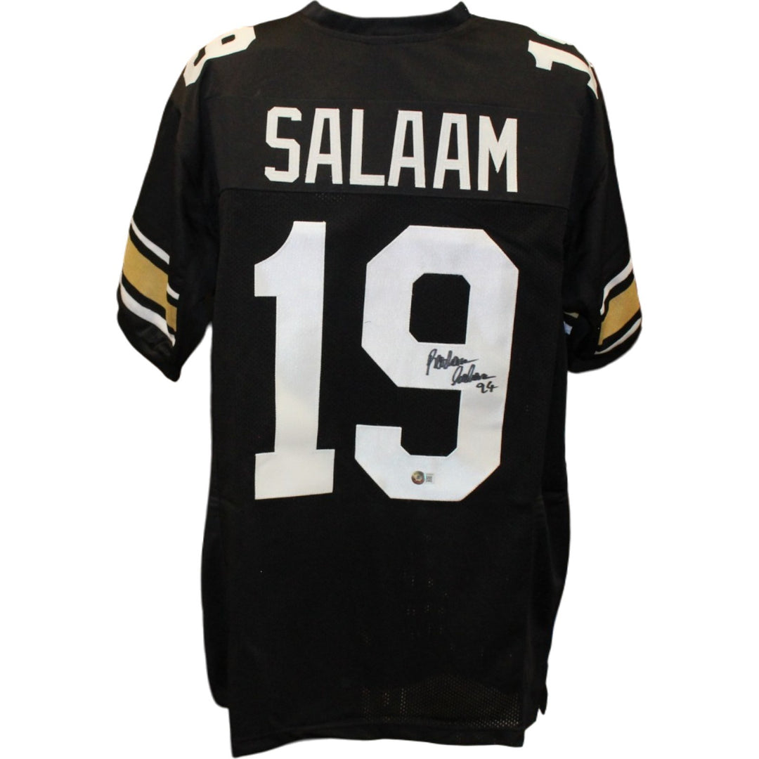 Rashaan Salaam Autographed Colege Style Size XL Black Jersey 94 Beckett 57177