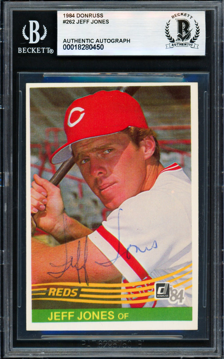 Jeff Jones Signed 1984 Donruss Card 262 Cincinnati Reds Beckett #18280450