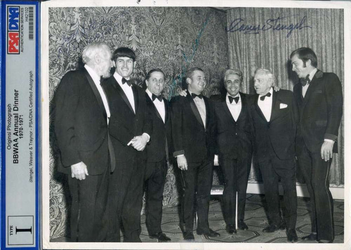 Casey Stengel Pie Traynor Earl Weaver Signed Psa/dna Type 1 8x10 Photo Autograph