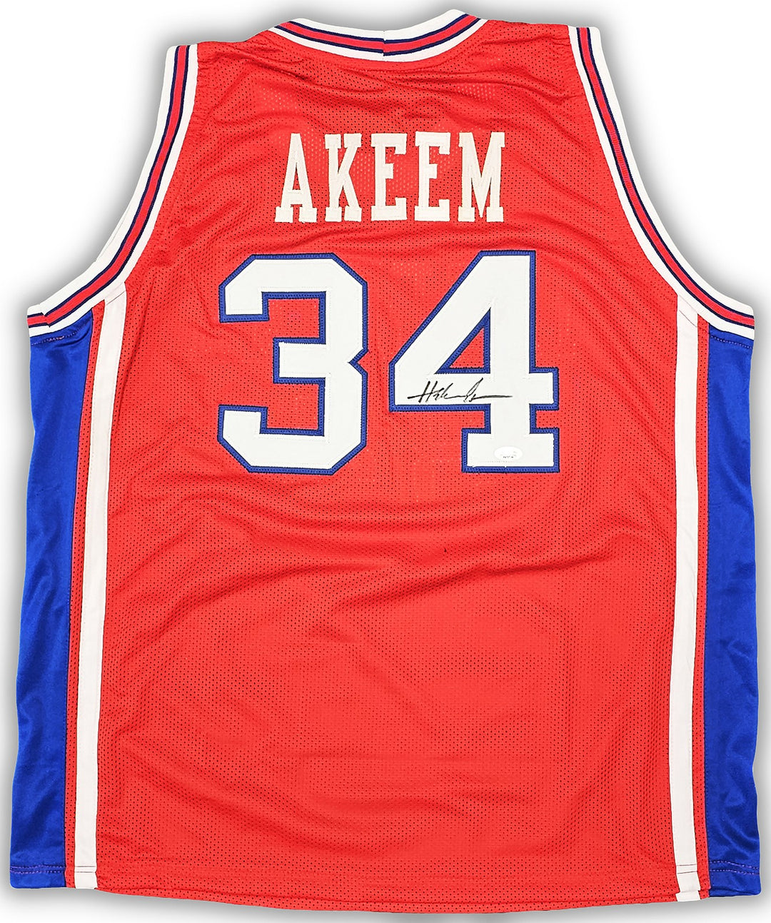 Houston Cougars Hakeem Olajuwon Autographed Signed Red Jersey JSA