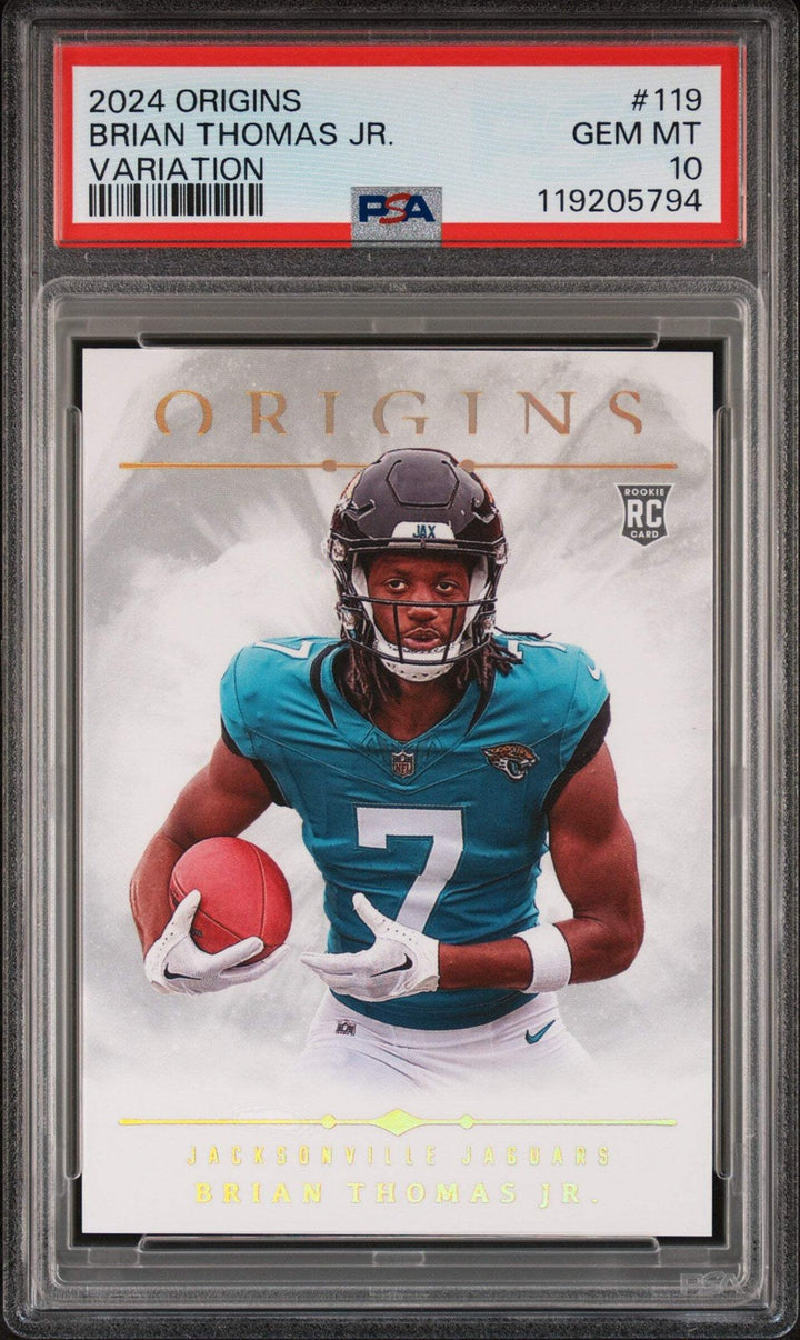 Graded 2024  Origins Brian Thomas Jr #119 Variation RC Football Card PSA 10