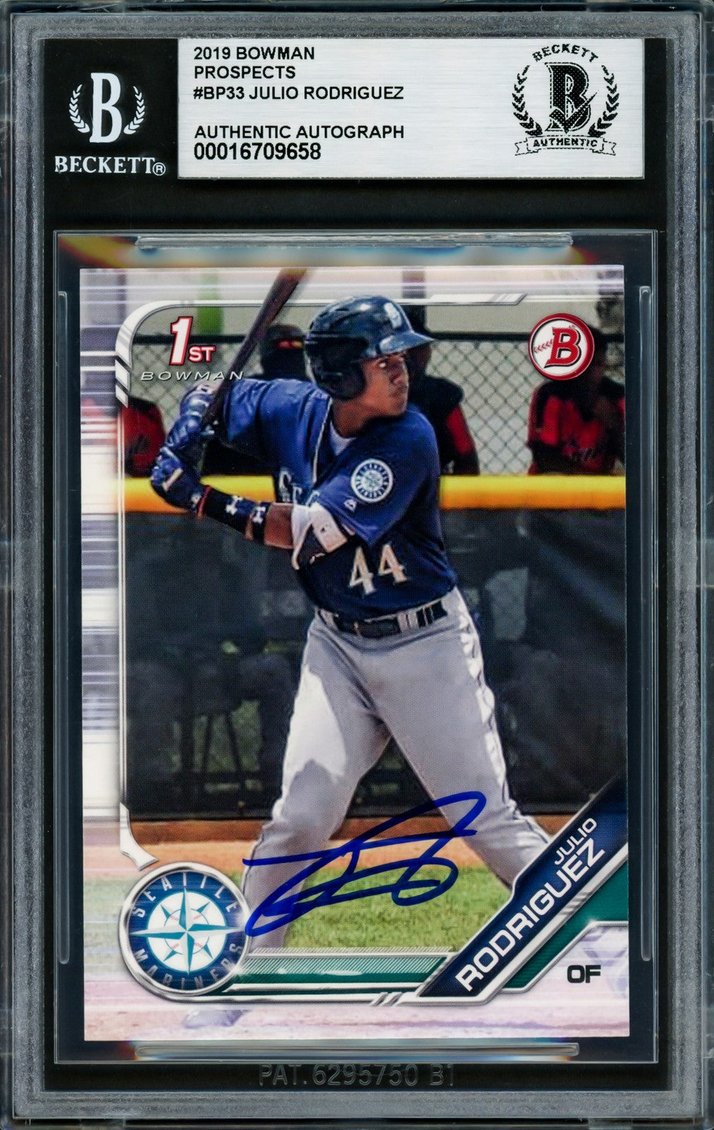 Julio Rodriguez Signed 2019 1st Bowman Prospects RC BP33 Mariners Beckett