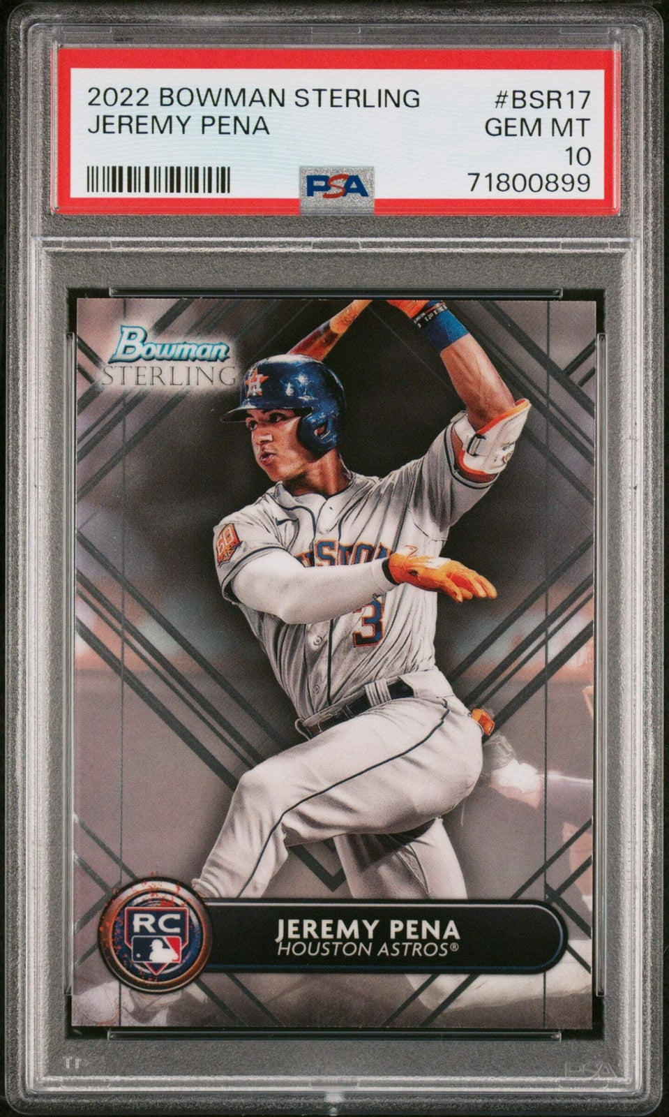 Graded 2022 Topps Bowman Sterling Jeremy Pena #BSR17 Rookie Baseball Card PSA 10