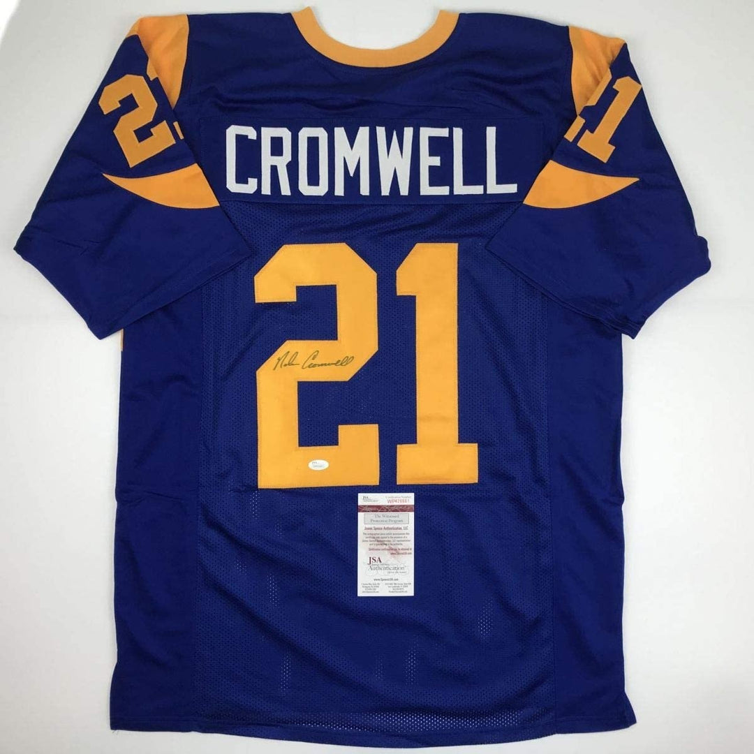 Autographed/Signed Nolan Cromwell Los Angeles LA Blue Jersey JSA COA