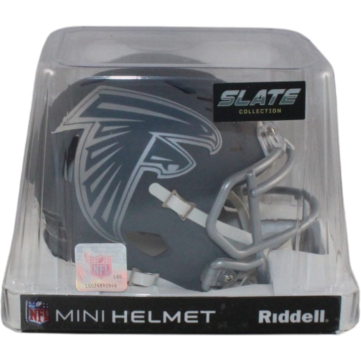 Bijan Robinson Autographed Atlanta Falcons Slate Mini Helmet Beckett WIT 56183