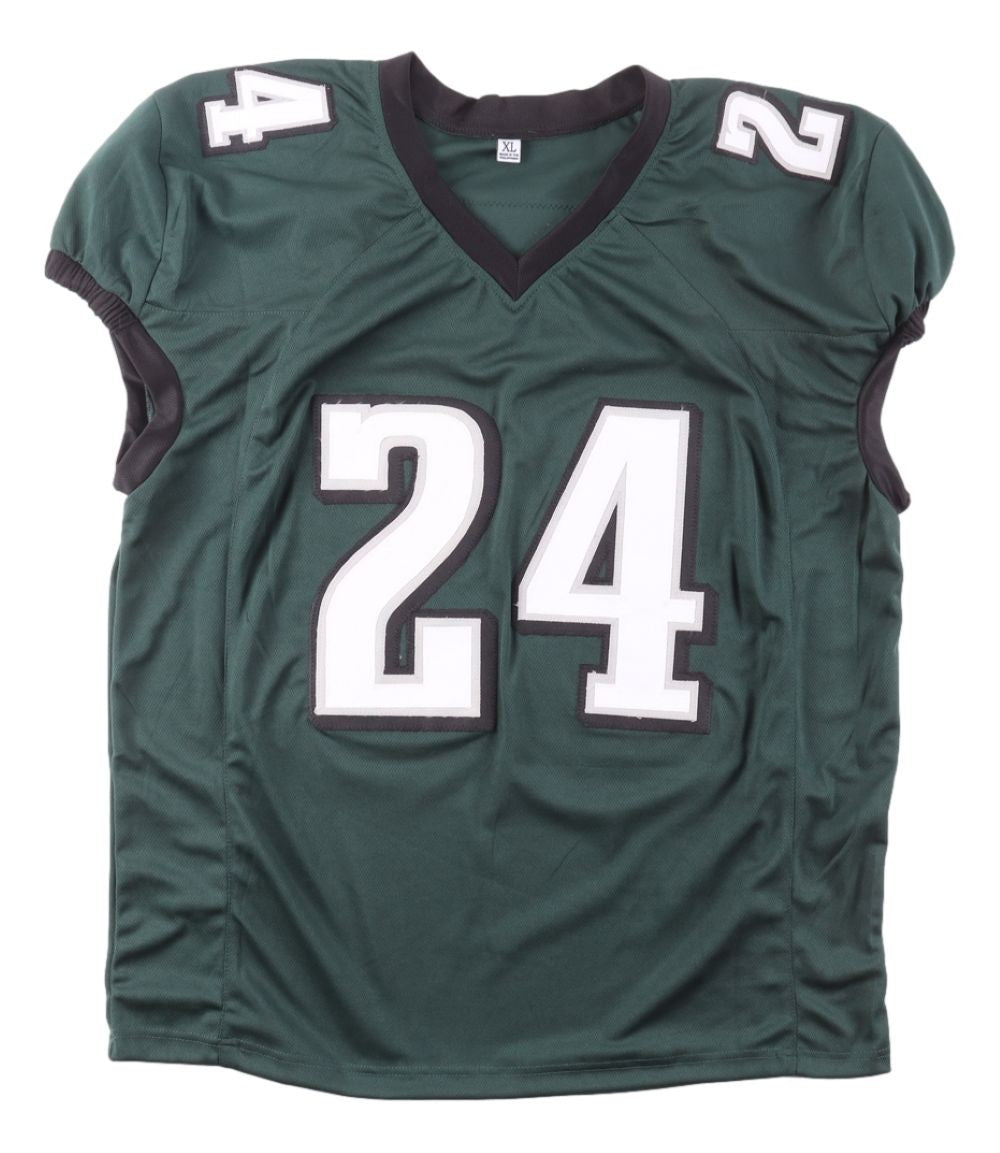 Andrew Mukuba Philadelphia Signed Green Pro Cut Football Jersey JSA QR Hologram