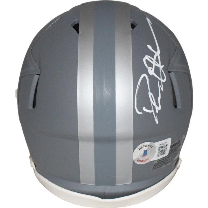 Deion Sanders Autographed/Signed Dallas Cowboys Slate Mini Helmet Beckett 42767