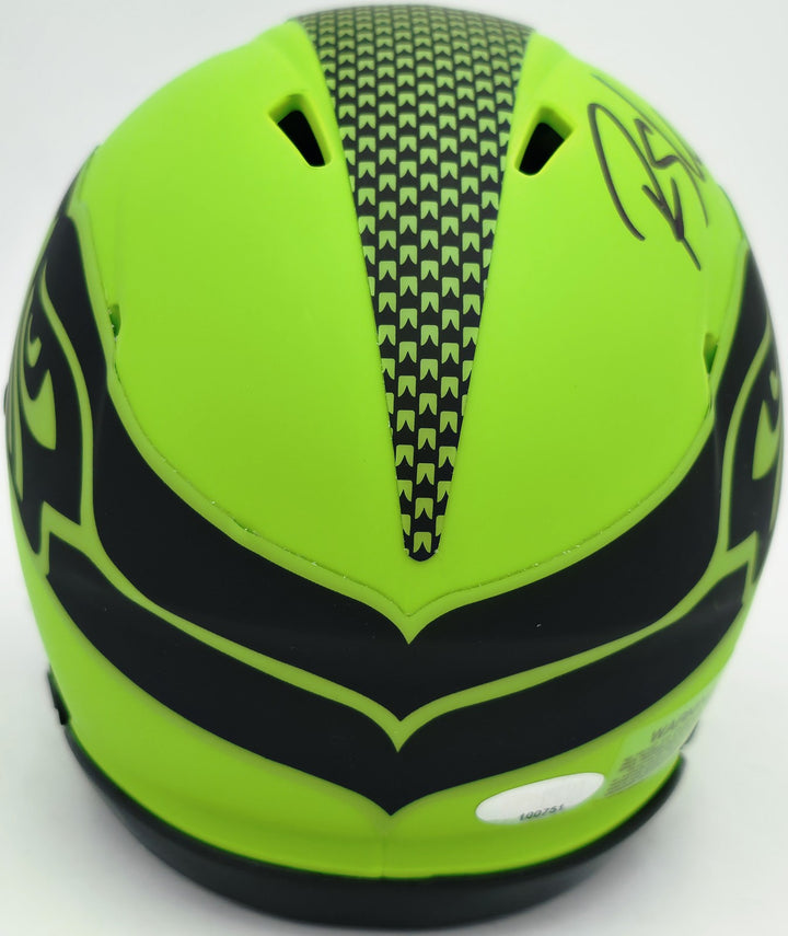 Rashid Shaheed Signed Seattle Seahawks Rave Green Speed Mini Helmet MCS Holo