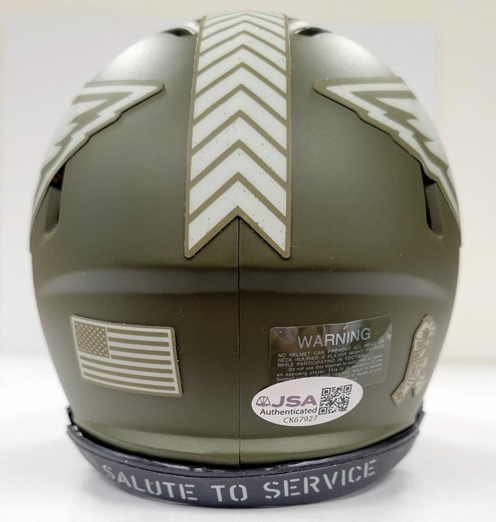 Kurt Warner signed Cardinals Salute to Service Mini Helmet autograph (B) JSA