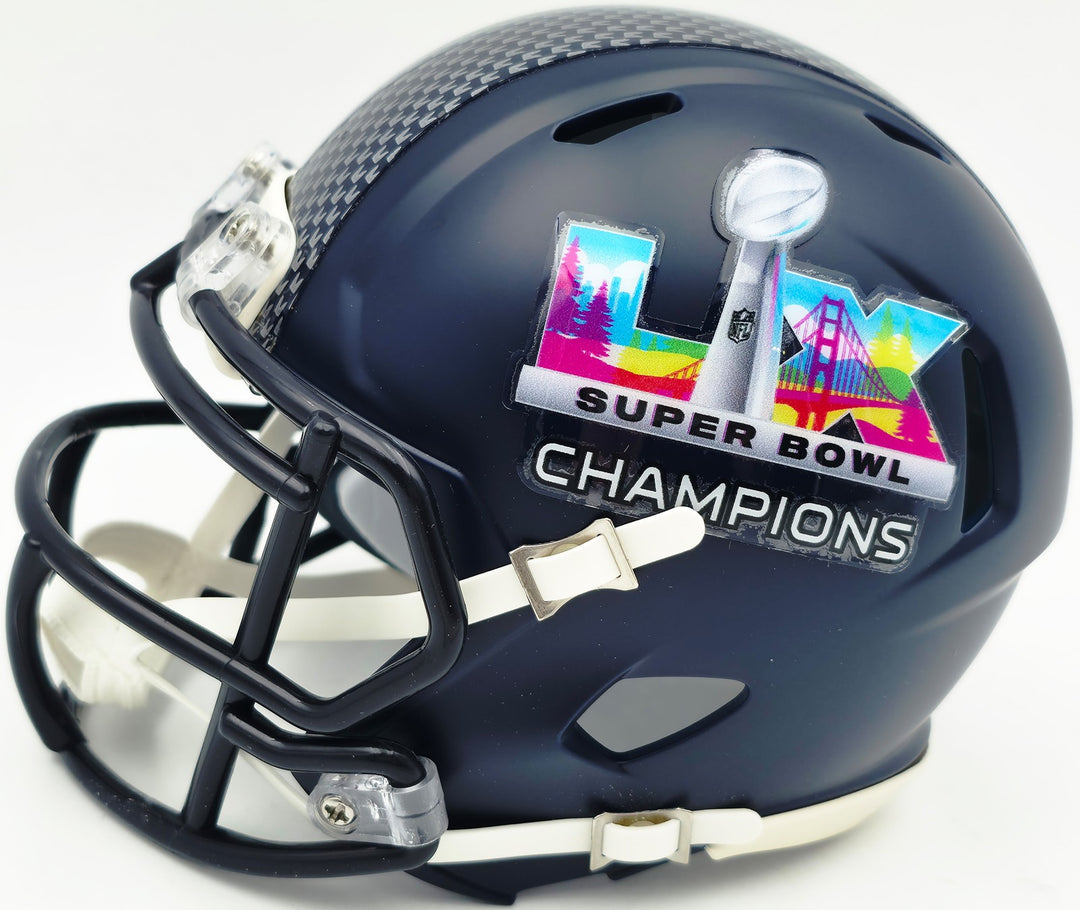 Mike Macdonald Signed Seahawks SB LX Champions Speed Mini Helmet BAS