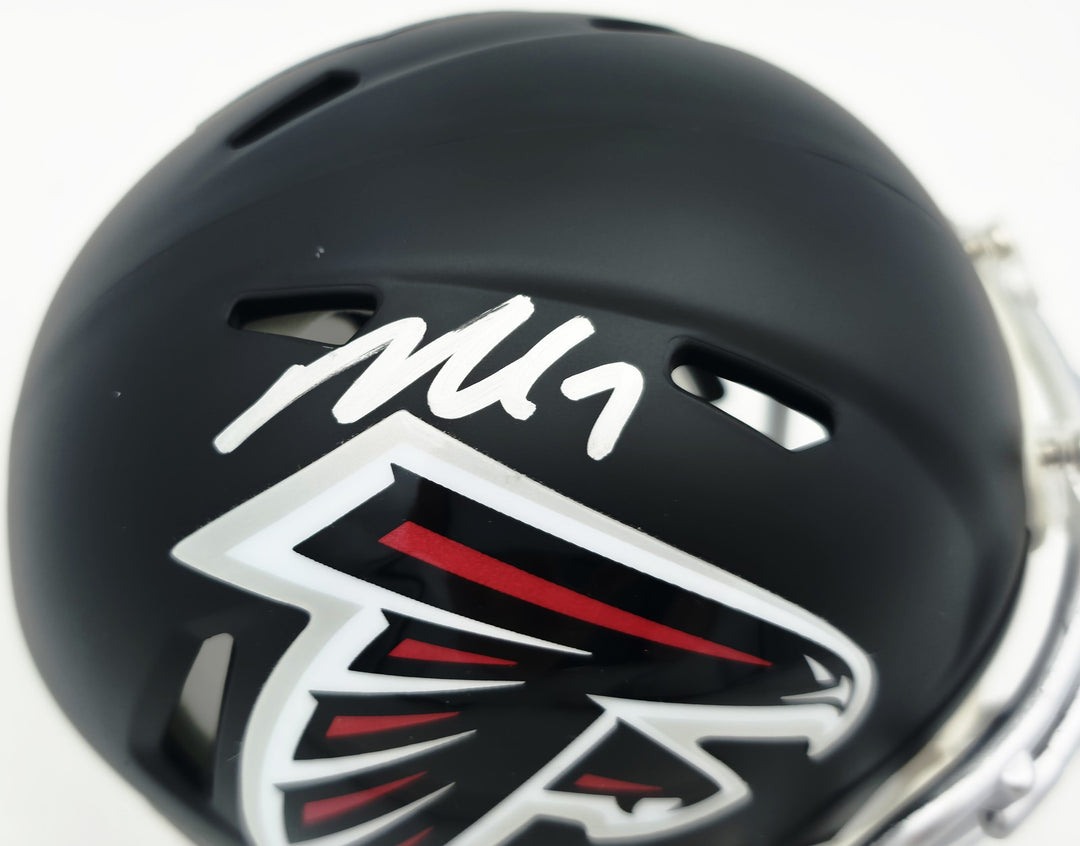 Michael Vick Signed Atlanta Falcons Black Speed Mini Helmet Beckett BAS Witness