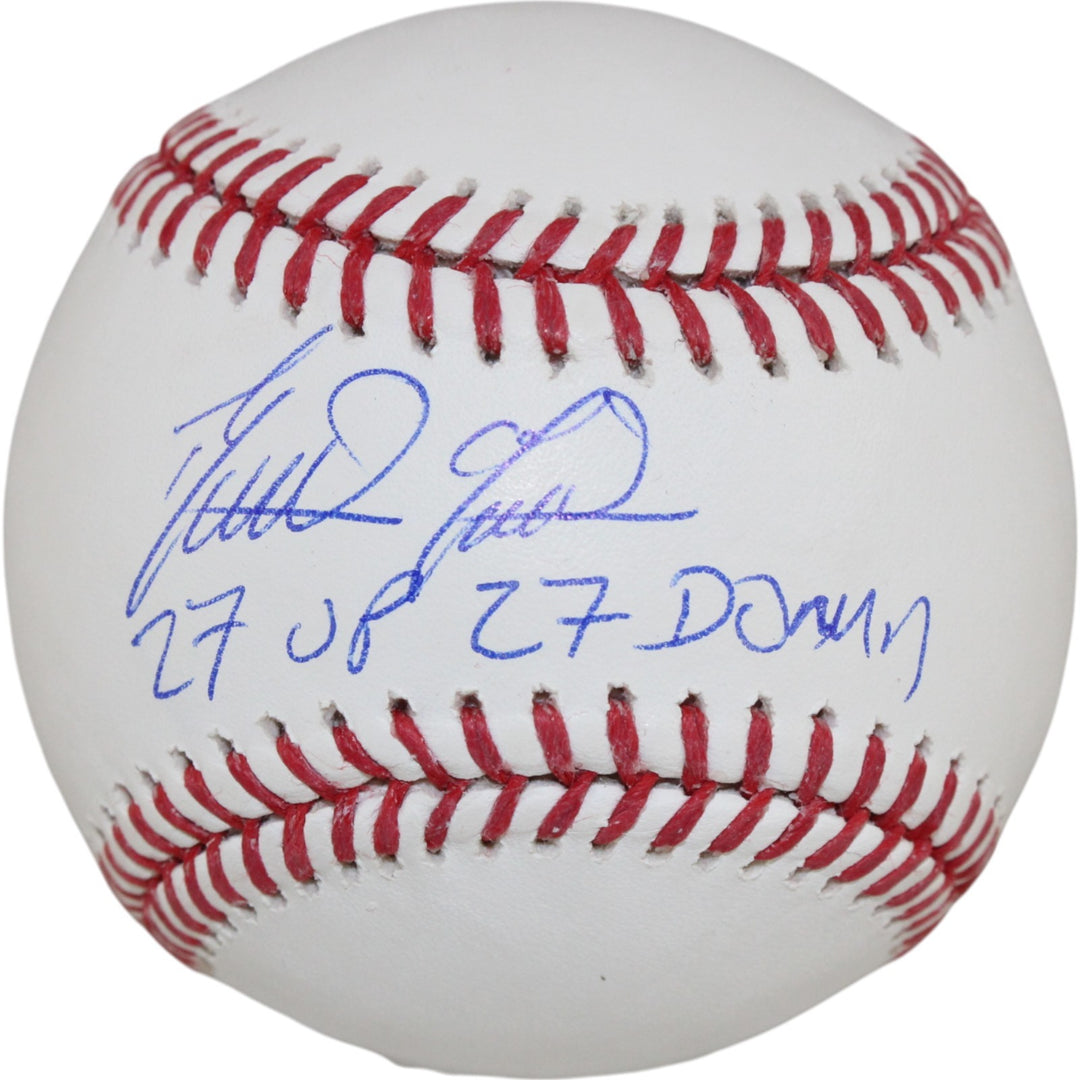 Domingo German Signed New York Yankees OML Baseball 27 Up 27 Down Beckett 50125
