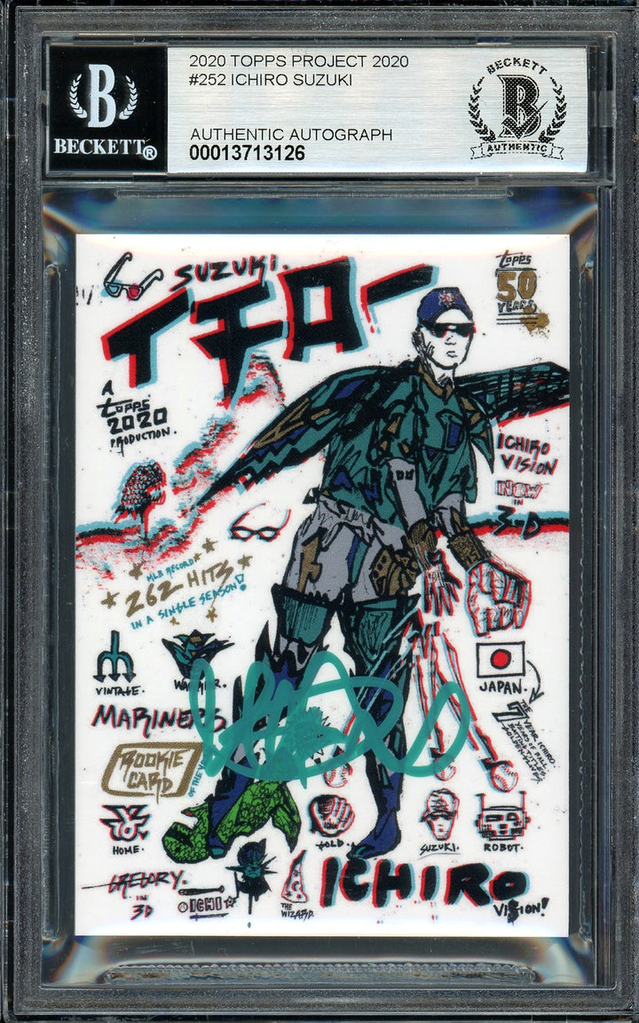 Ichiro Suzuki Auto Topps Project 2020 Gregory Siff Card 252 Auto 10 #/10 Beckett