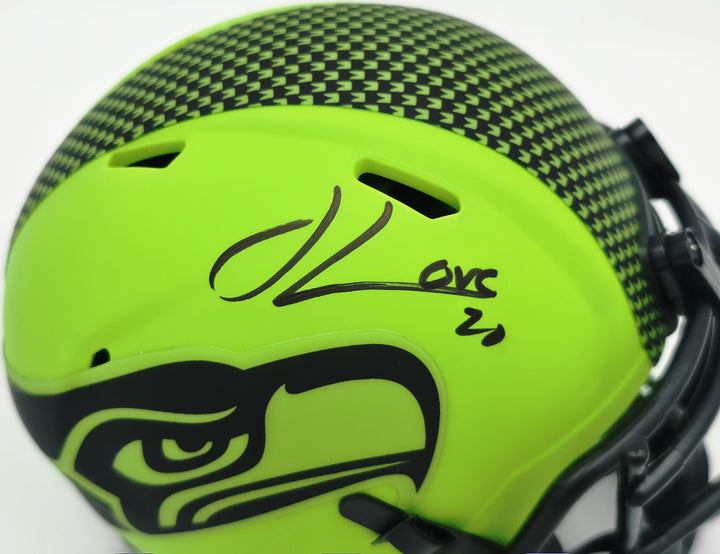 Julian Love Signed Seattle Seahawks Rave Green Speed Mini Helmet MCS Holo