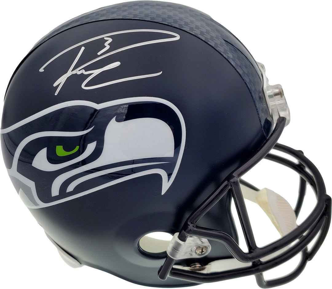 Russell Wilson Signed Seahawks Full Size Replica Helmet In Silver RW Holo
