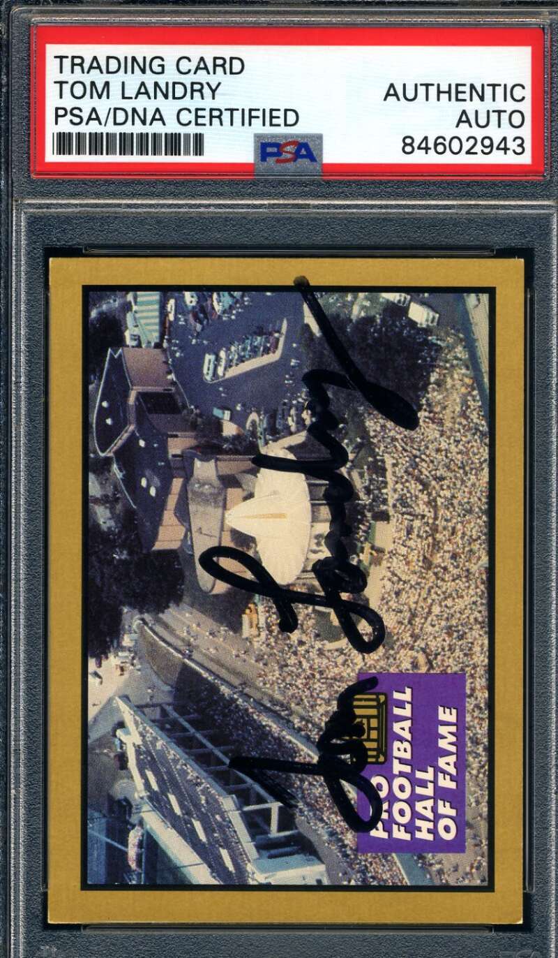 Tom Landry PSA DNA Coa Signed 1991 ENOR Fottball Hall Of Fame Autograph