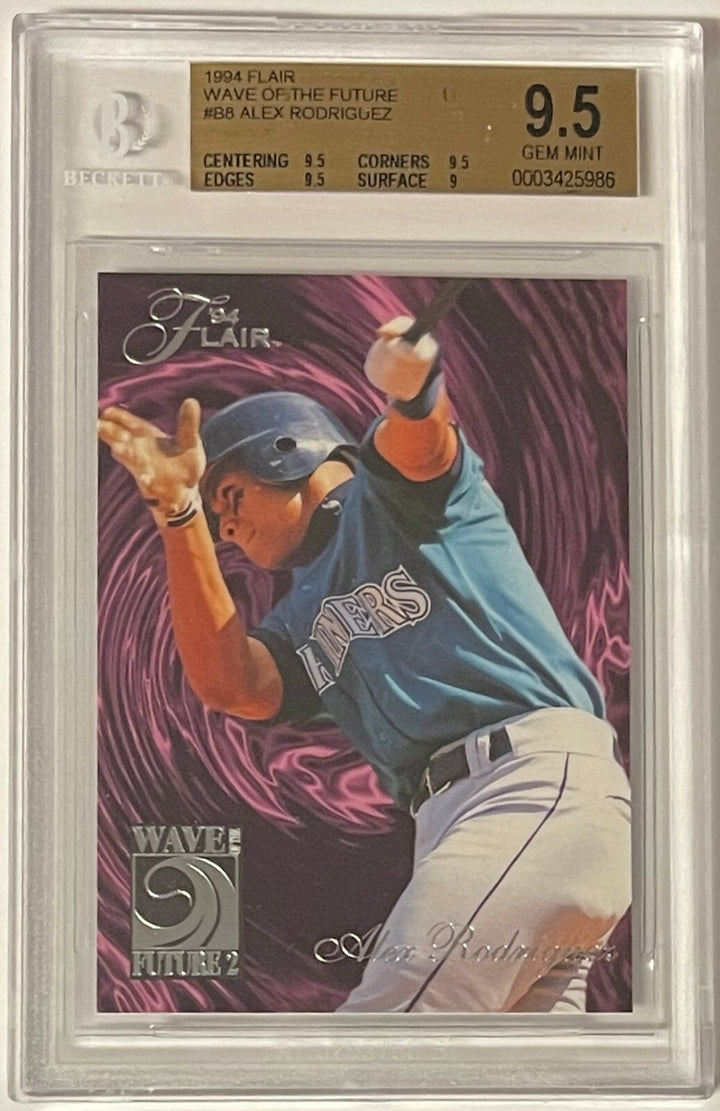 Alex Rodriguez 1994 Flair Wave Rookie Card (RC) #B8- BGS Graded 9.5 Gem Mint