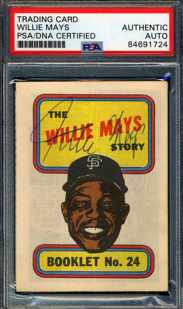 Willie Mays PSA DNA And JSA Vintage Signed 1970 Topps Baseball Story Booklet Aut
