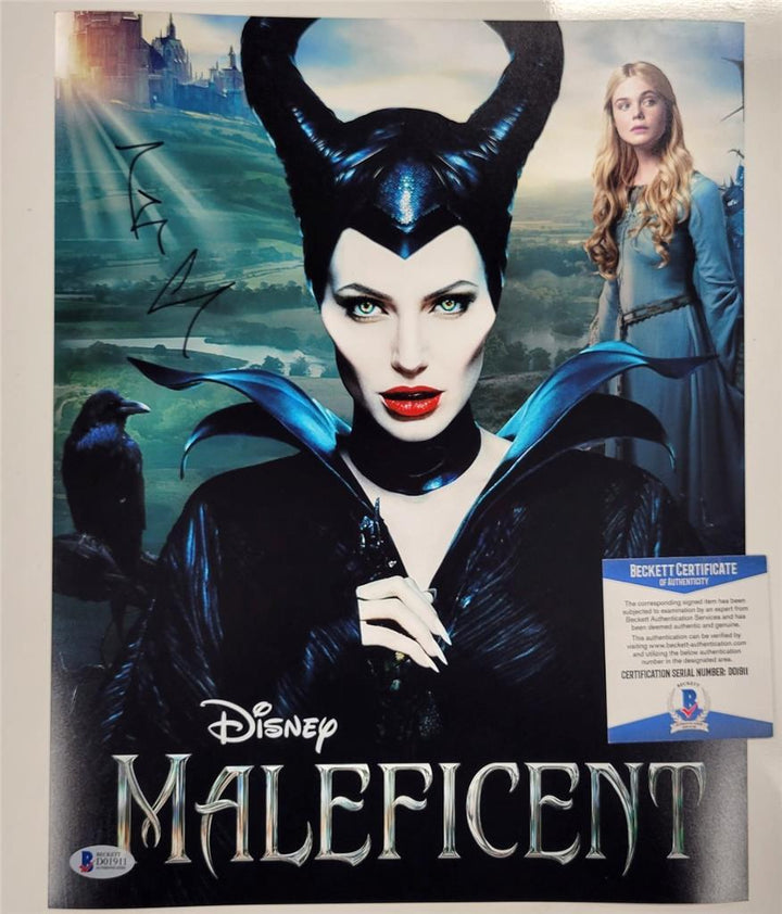Angelina Jolie signed Maleficent 11x14 photo autograph (B) ~ Beckett BAS COA