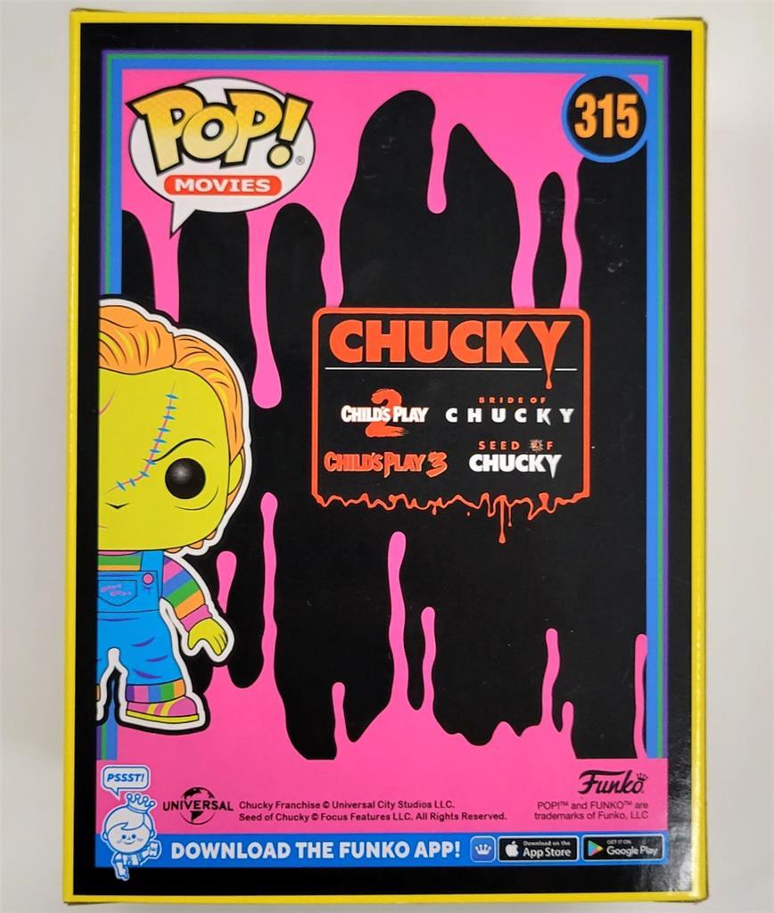 Ed Gale signed Blacklight Chucky Funko Pop! Pink autograph ~ BAS Beckett