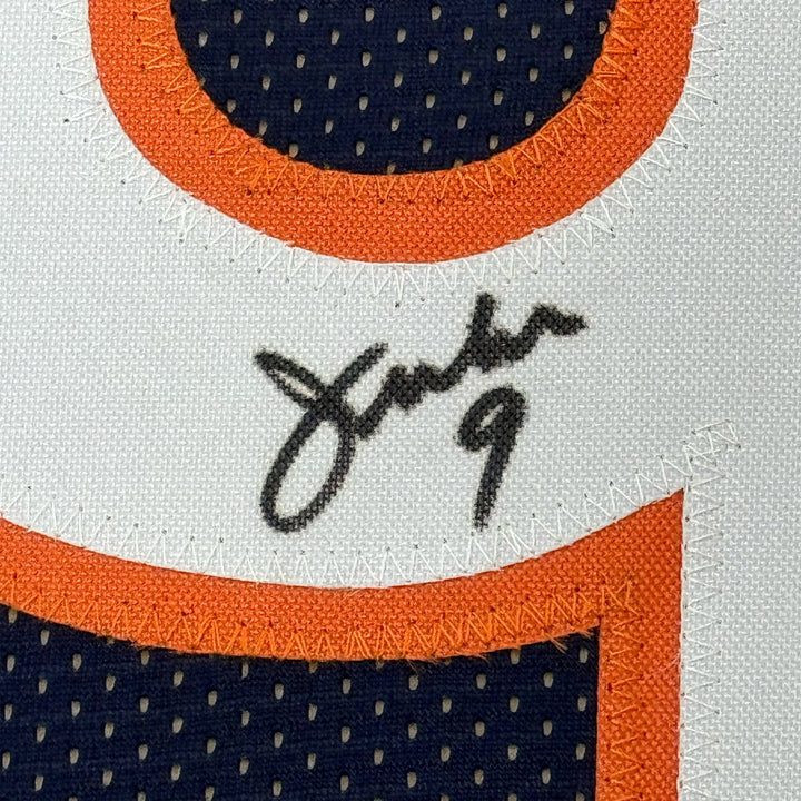 Framed Autographed/Signed Jim McMahon 33x42 Chicago Blue Jersey Beckett COA