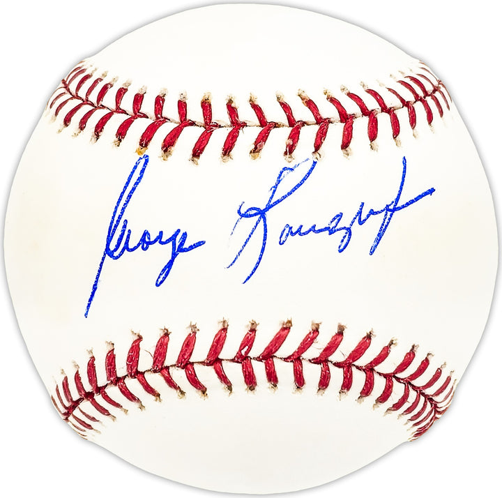George Lauzerique Signed MLB Baseball Oakland A's Beckett #BM25736