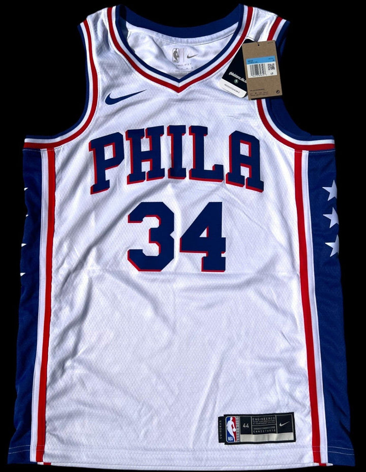 CHARLES BARKLEY SIGNED PHILADELPHIA 76ERS BASKETBALL JERSEY TEAM USA SUNS JSA