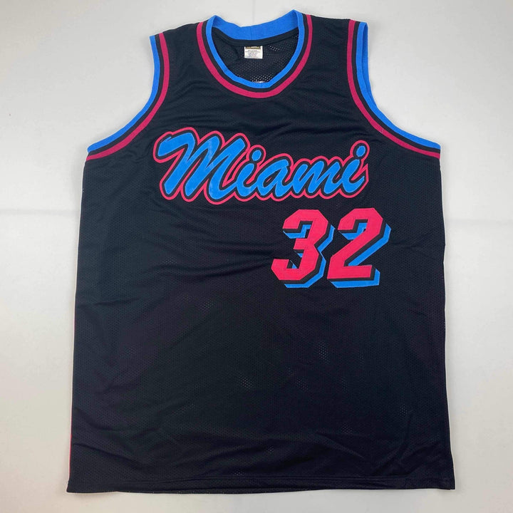 Facsimile Autographed Shaquille O'Neal Miami Black Vice Reprint Jersey Men's XL