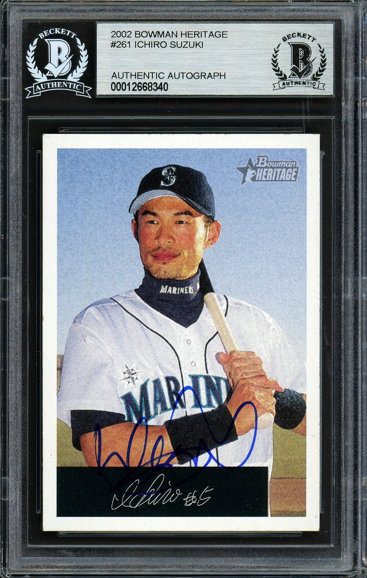 Ichiro Suzuki Signed 2002 Bowman Heritage Black Box Card 261 Mariners Beckett