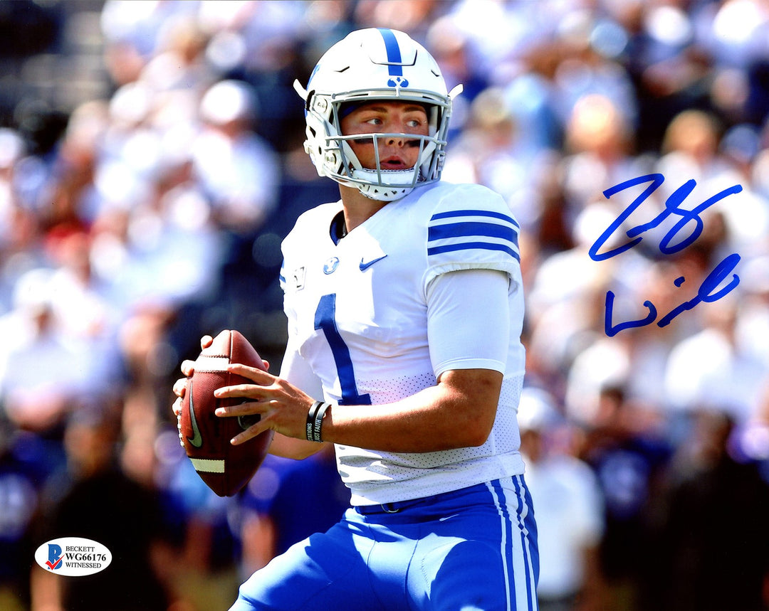 Zach Wilson Signed 8x10 Photo BYU Cougars Beckett BAS