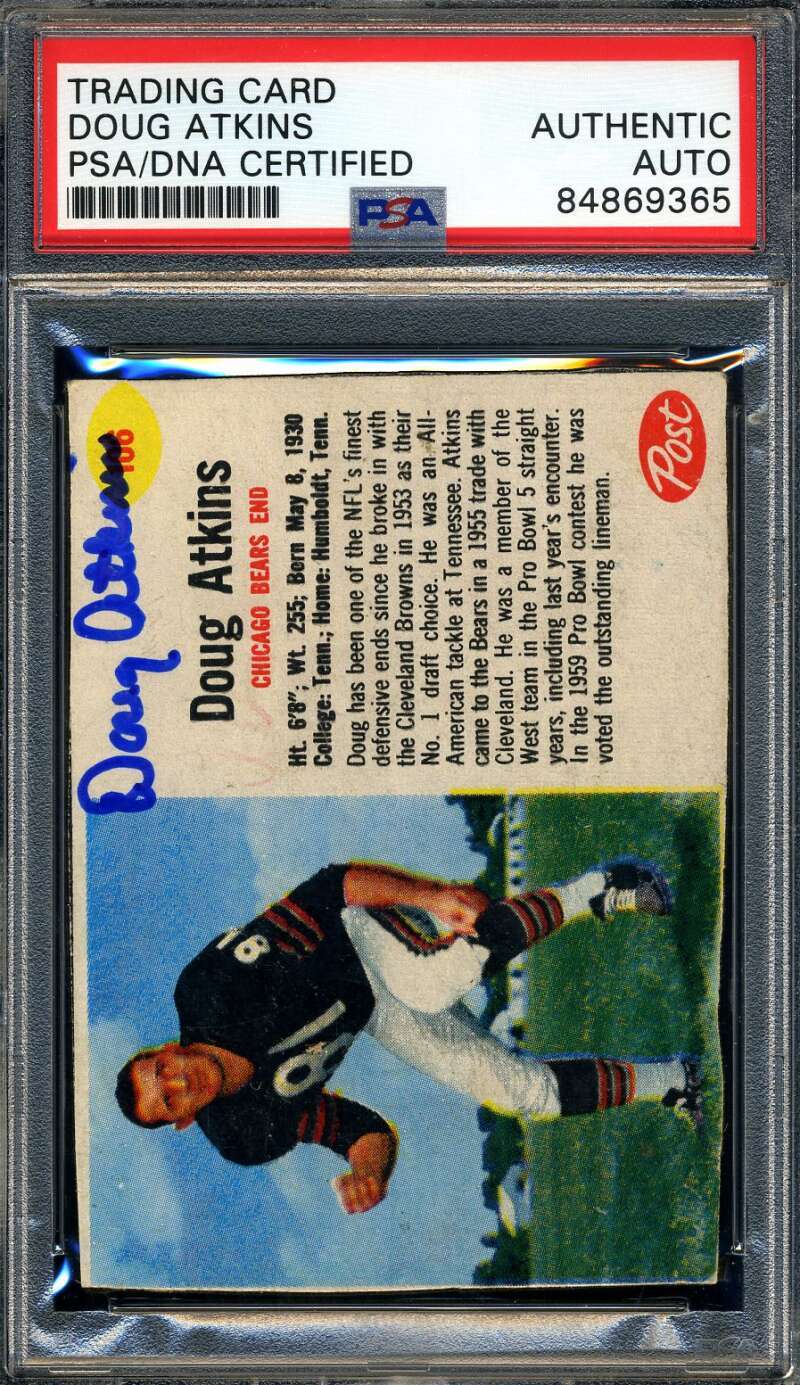Doug Atkins PSA DNA Signed 1962 Post Autograph