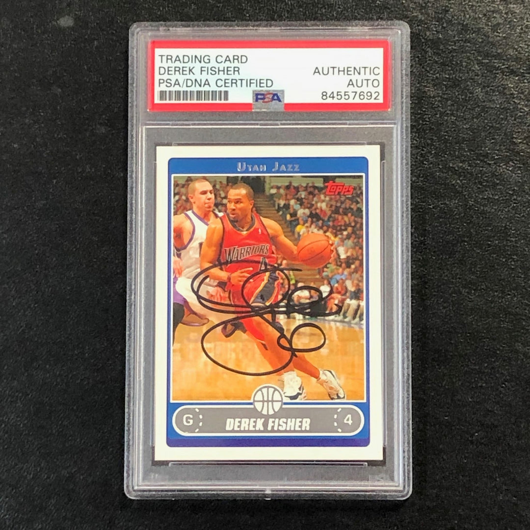 2006 Topps #138 Derek Fisher Signed Card AUTO PSA Slabbed Jazz