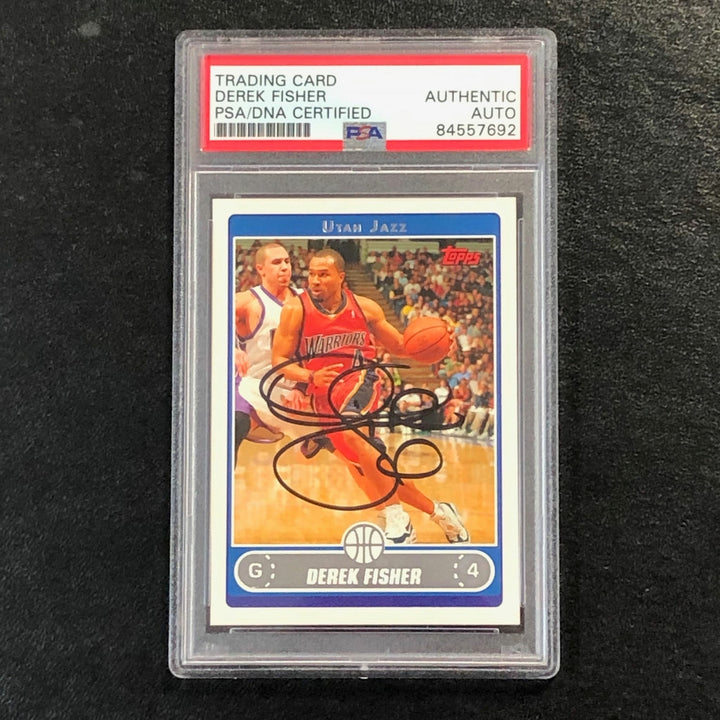 2006 Topps #138 Derek Fisher Signed Card AUTO PSA Slabbed Jazz