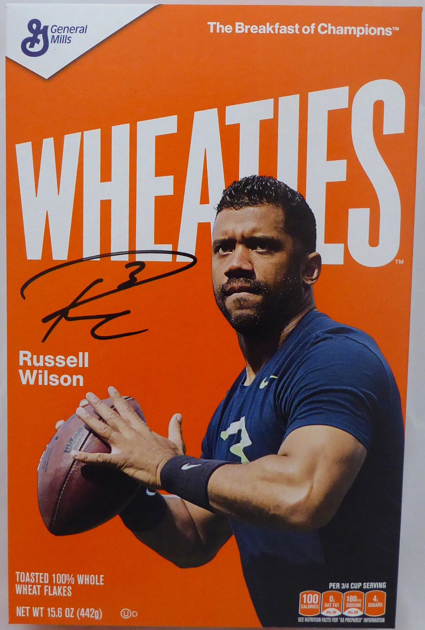 Russell Wilson Signed Wheaties Box Seattle Seahawks RW Holo