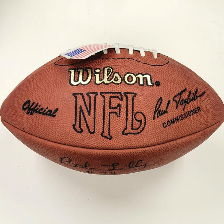 Bob Lilly signed "Cowboys #74" Official NFL Football autograph ~ Beckett BAS