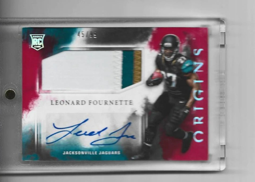 Leonard Fournette 2017 Panini #109 Player Worn Material And Autograph Rookie Car