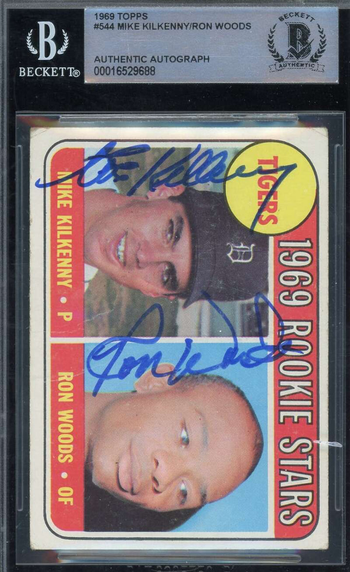 Mike Kilkenny Ron Woods Beckett BAS Signed 1969 Topps Rookie Stars Autograph