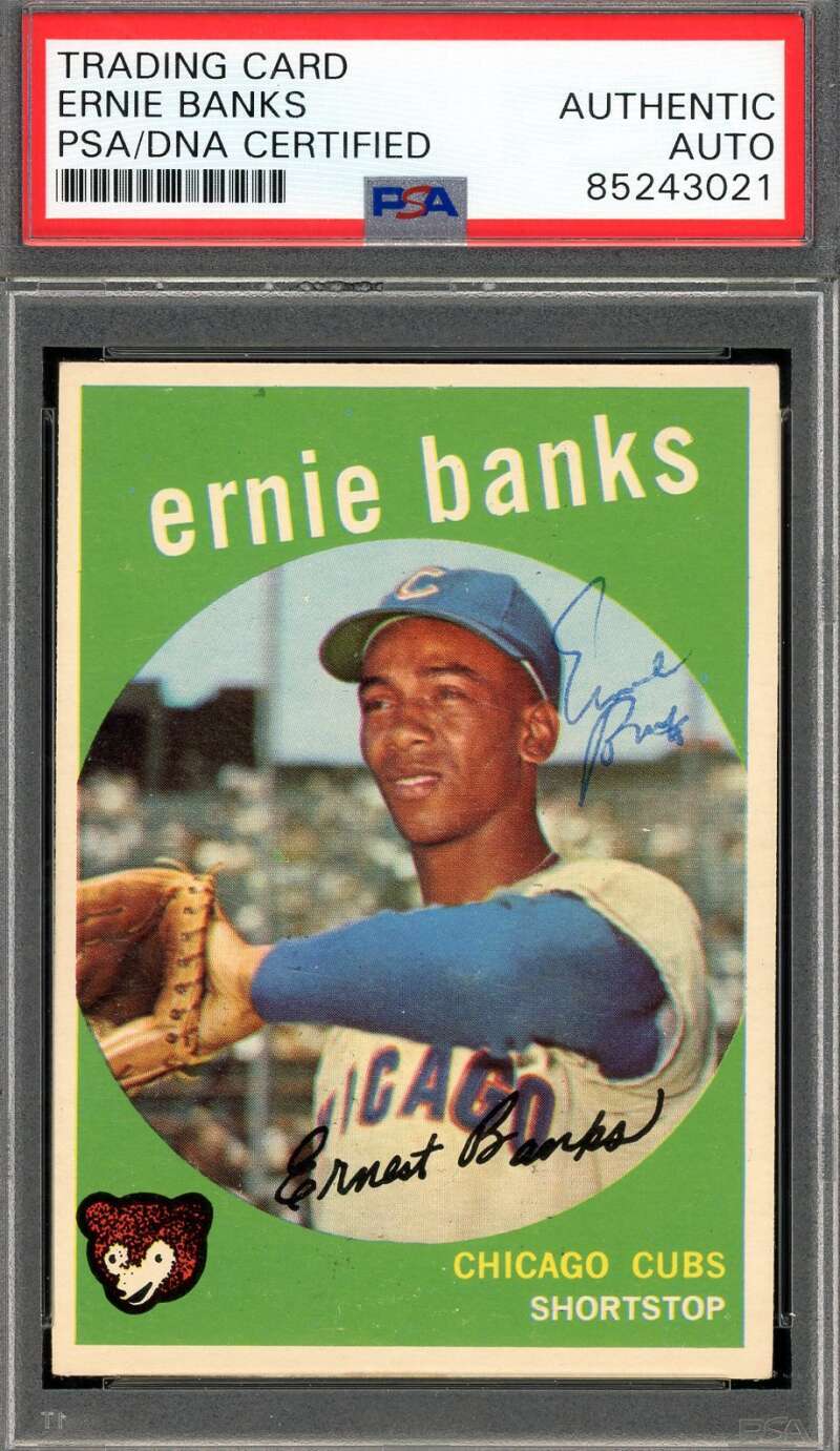 Ernie Banks PSA DNA Vintage Signed 1959 Topps Autographed
