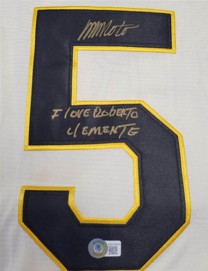 Manny Mota signed Pirates Jersey 1/1 Inscription autograph ~ Beckett BAS Witness