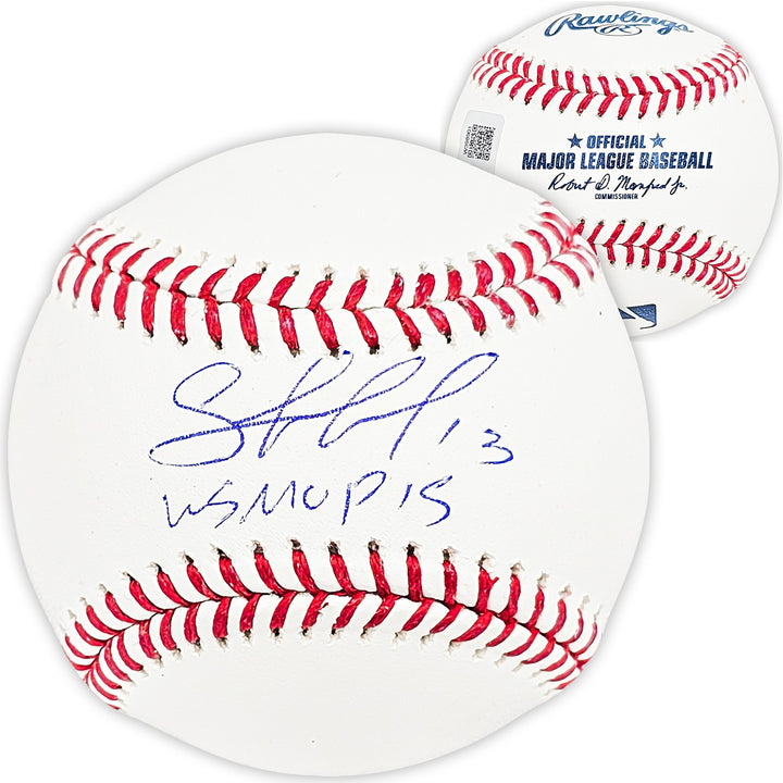 Salvador Perez Signed MLB Baseball Kansas City Royals "WS MVP 15" Beckett Wit
